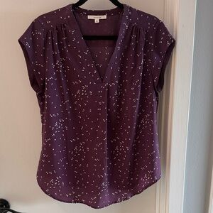 Elegant Purple Blouse with White Details